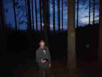 Grepa na cestě nočním lesem k Radošovicům